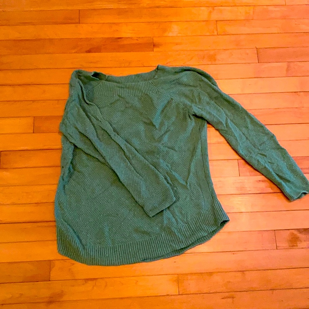 LOFT Outlet Flecked Boatneck Sweater Green Size L
